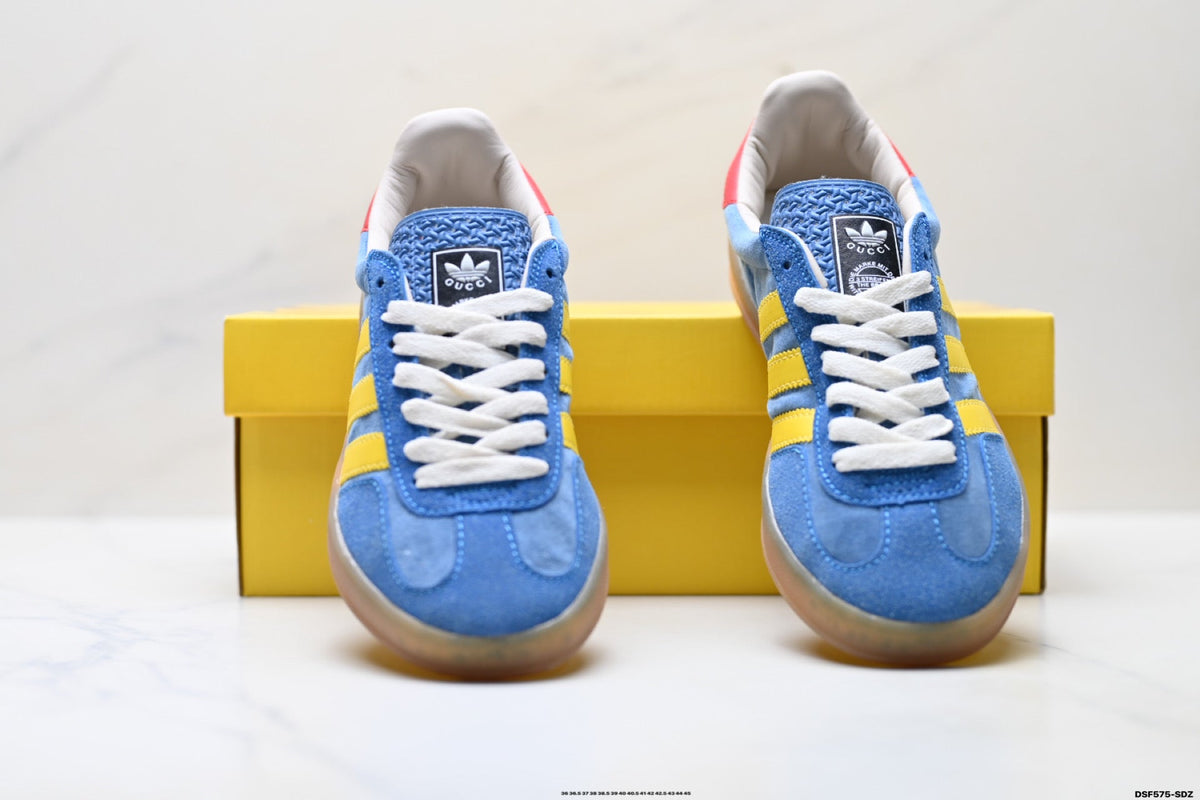 adidas x Gucci Gazelle Blue Yellow Sneakers