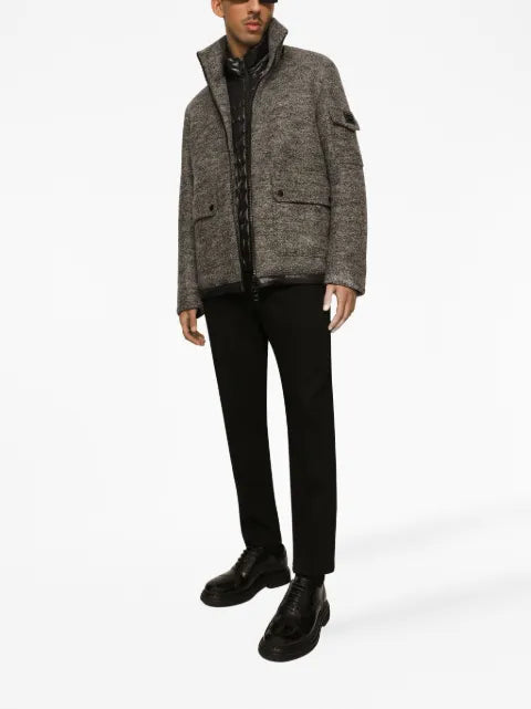Dolce & Gabbana logo-plaque wool jacket