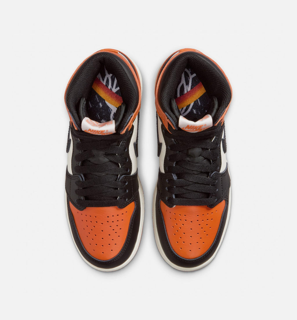 Air Jordan 1 Retro High OG 'Shattered Backboard' Grade School - Black/Black/Sail/Starfish