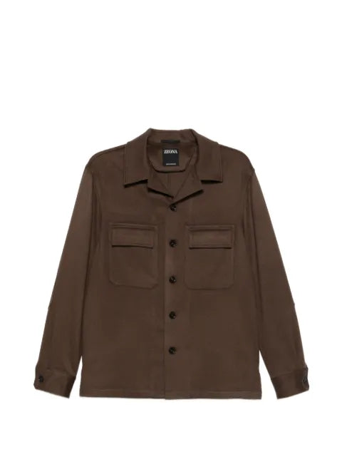 Zegna button flap pocket shirt
