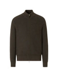 Zegna dark olive green and dark grey cashseta full zip cardigan