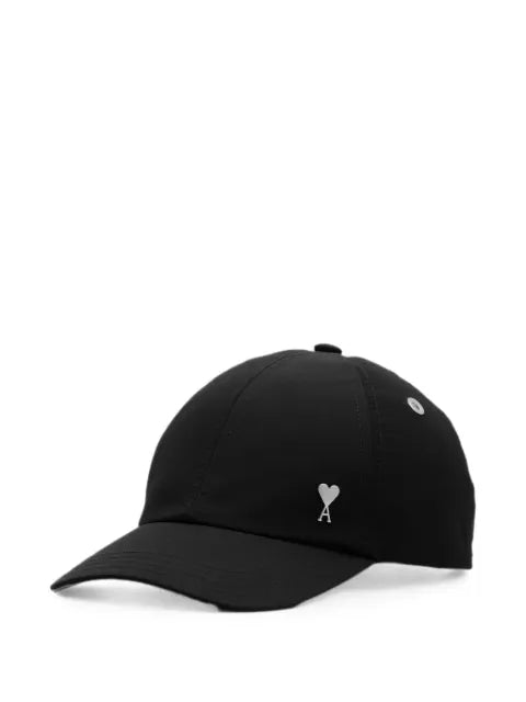 AMI Paris nylon and cotton baseball cap with Ami de Coeur-studs