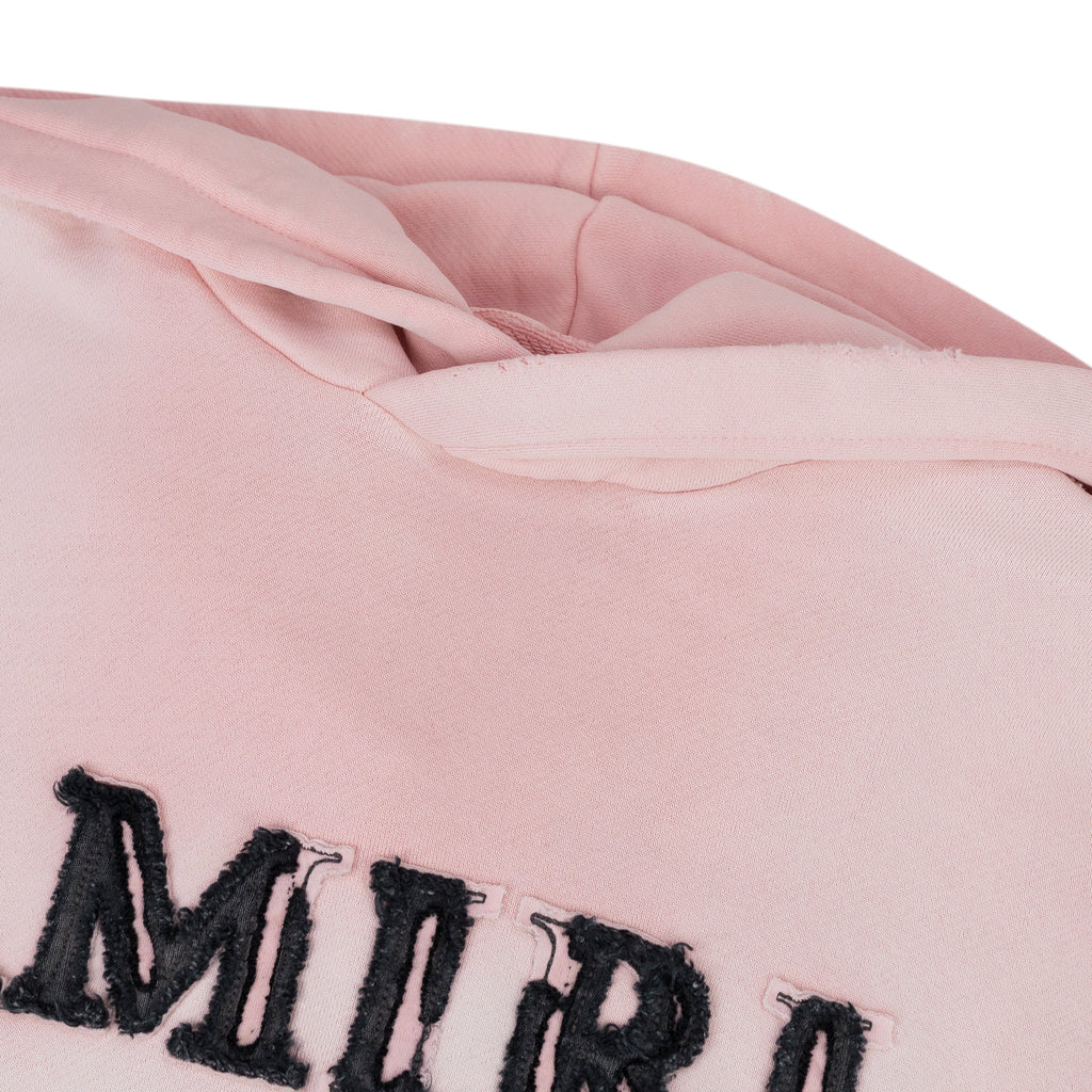 Silver/Pink Amiri MA Bar Applique Hoodie