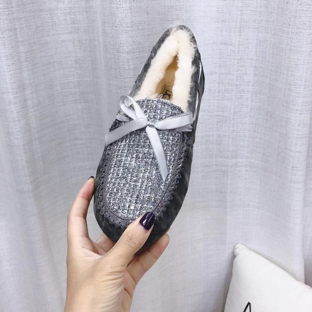 Grey Chanel-Style Driving Loafers — Sophisticated & Chic | New Arrival | In Stock