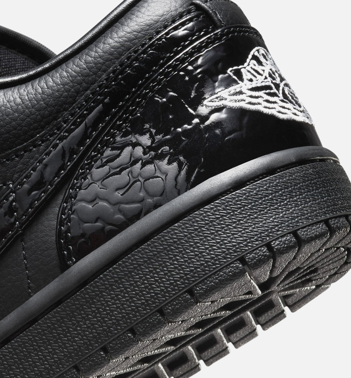 Air Jordan 1 Low Patent Elephant Women's – Black/White/Metallic Silver