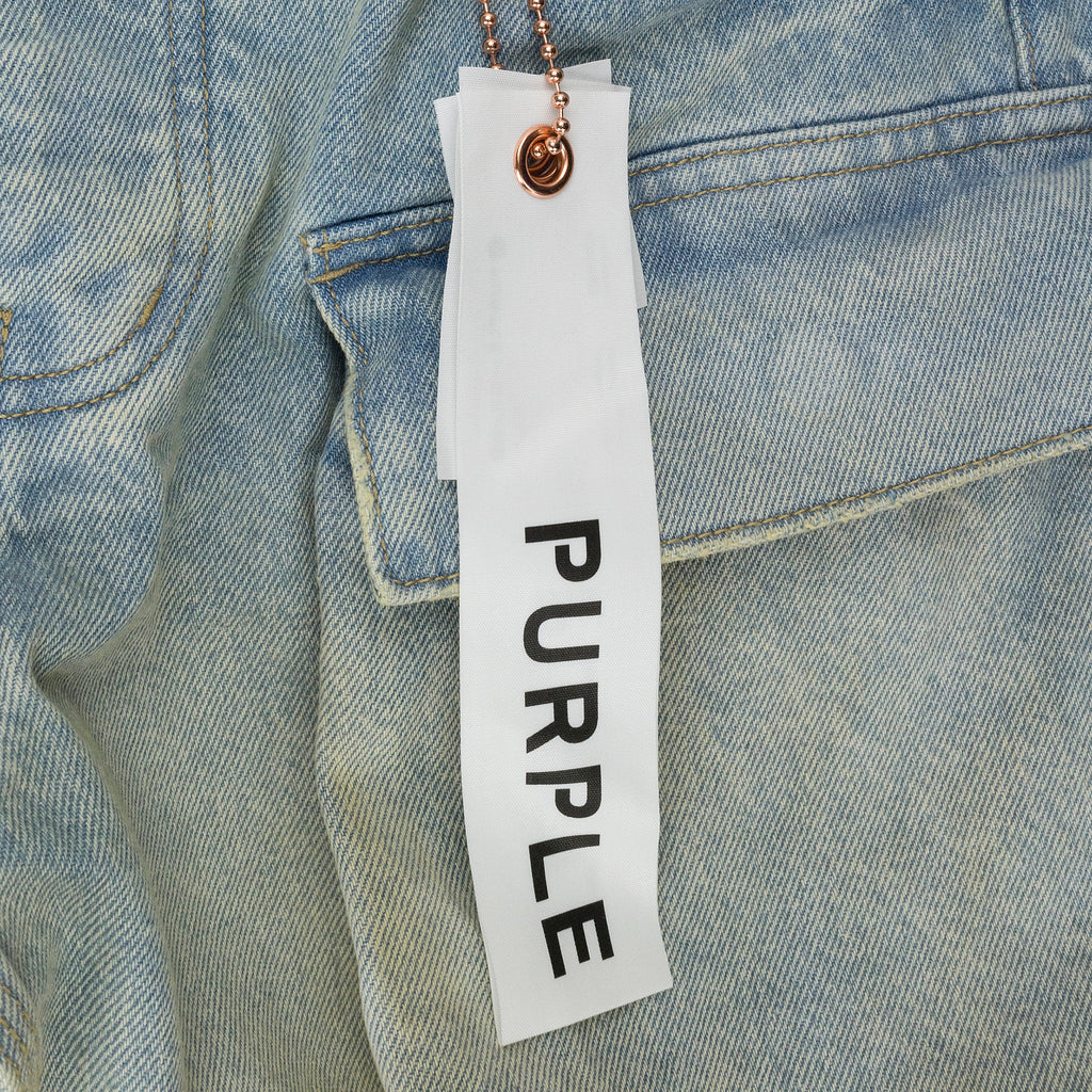 Light Indigo P018 Relaxed Double Cargo Jeans