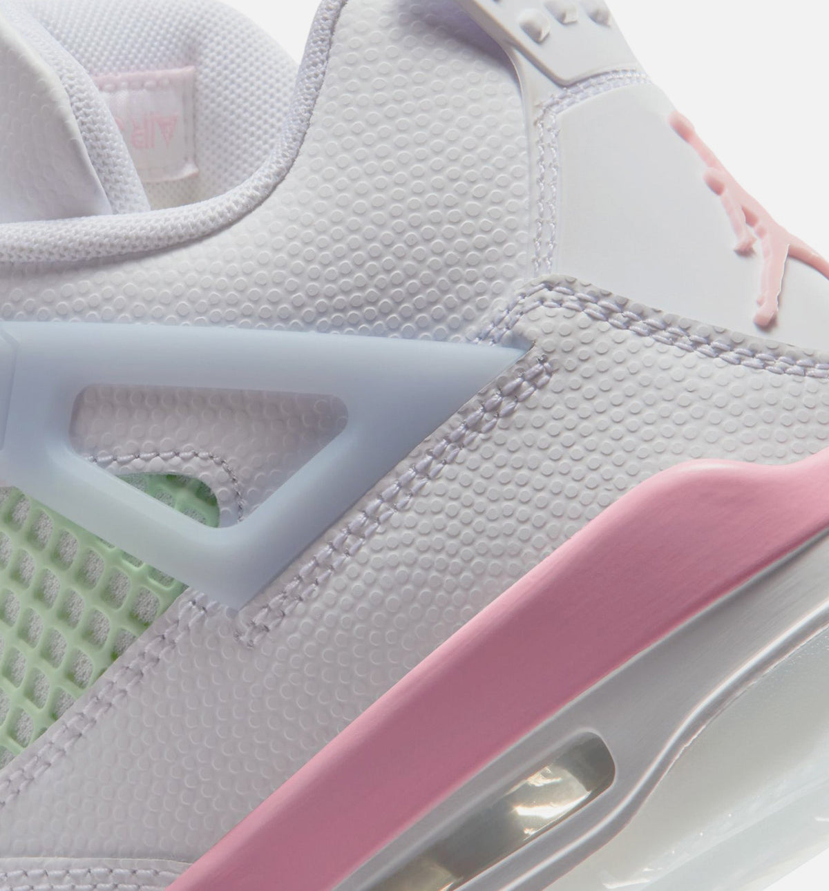 Air Jordan 4 Retro Medium Soft Pink Girls' Grade School Sneakers - White/Medium Soft Pink/Half Blue
