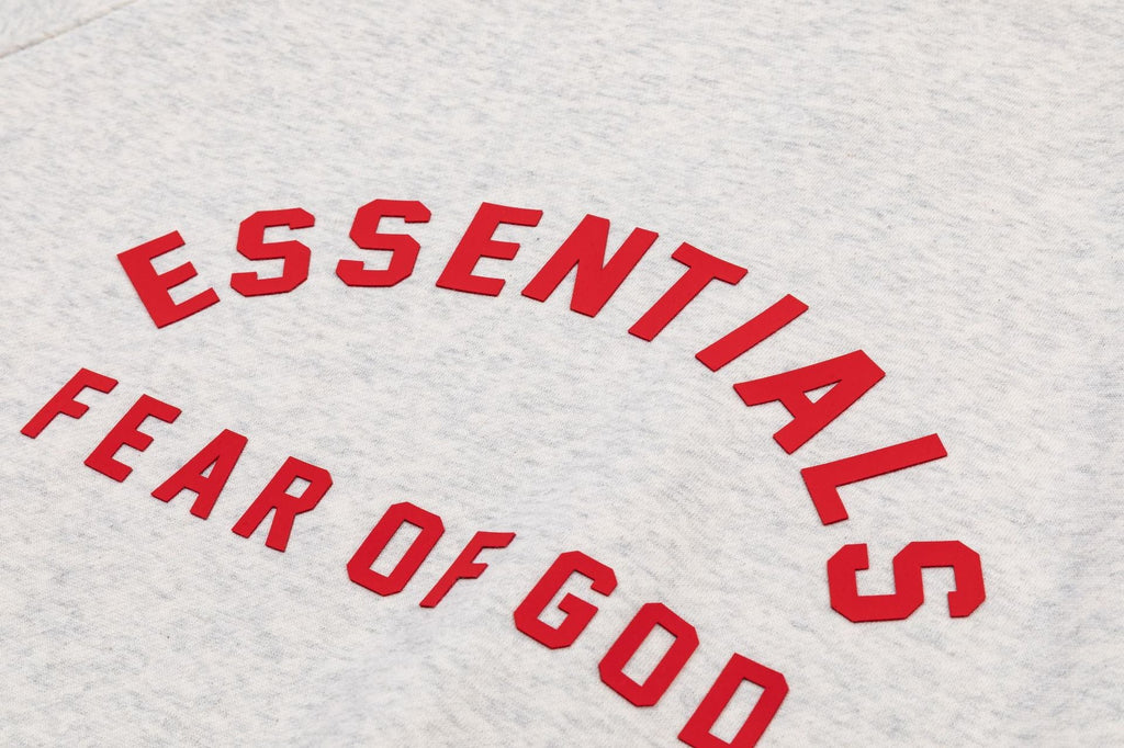 Fear of God Essentials Red Rubber Letter Pullover Hoodie Unisex