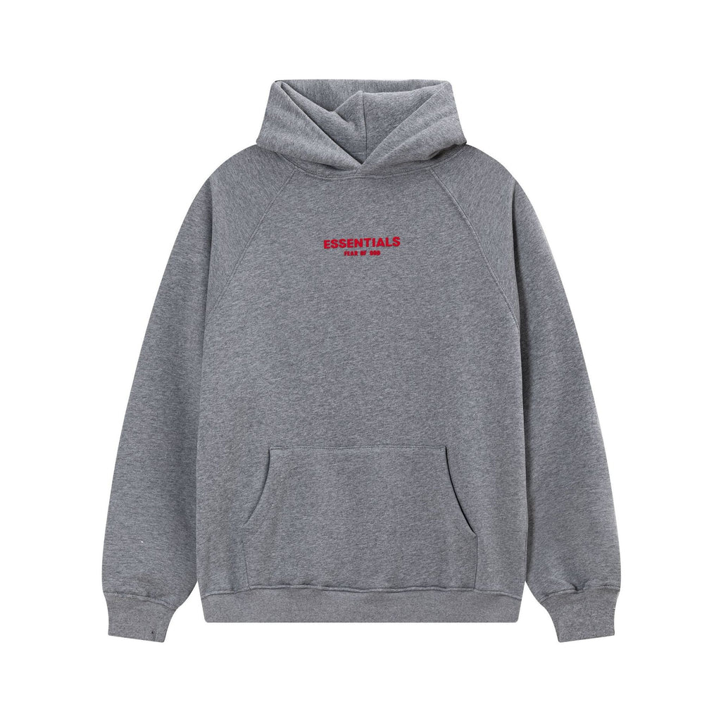 Fear of God Essentials Red Rubber Letter Pullover Hoodie Unisex