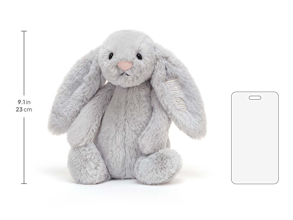Personalized Bashful Silver Bunny Medium
