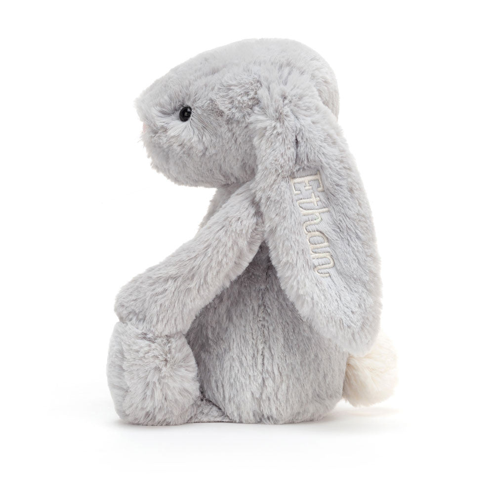 Personalized Bashful Silver Bunny Medium