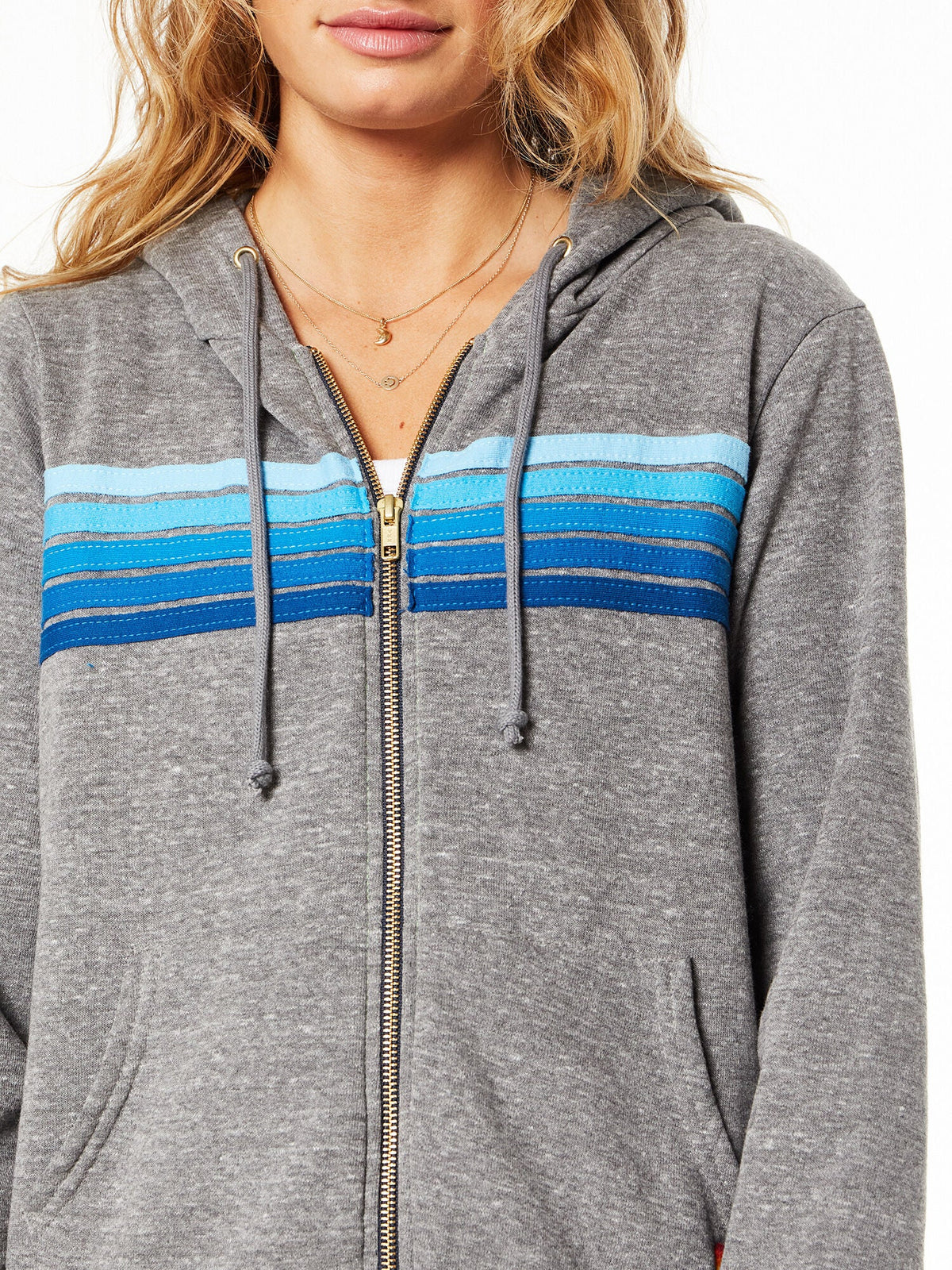 5 STRIPE ZIP HOODIE