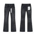 Purple Brand Floral Embroidered Flared Jeans