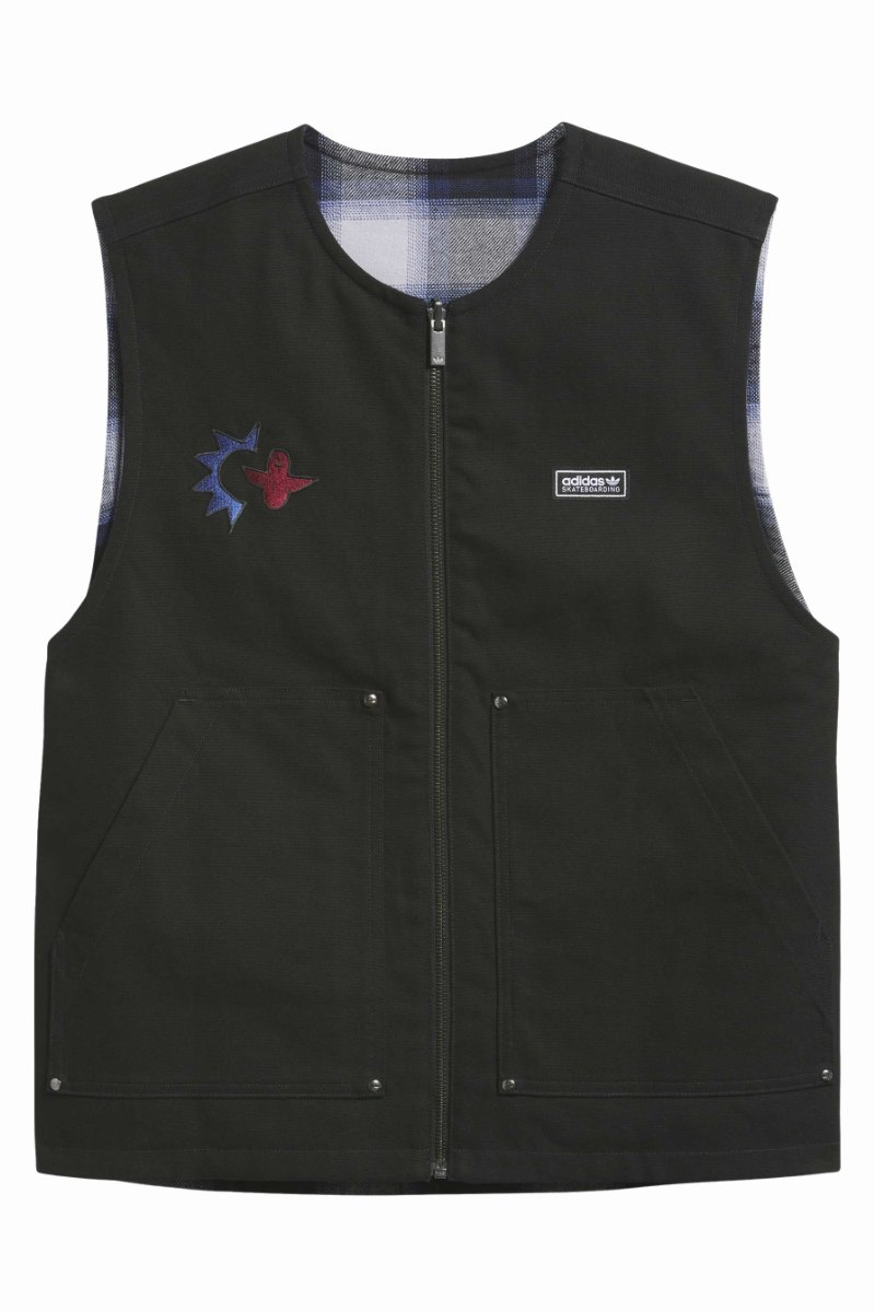 ADIDAS SKATEBOARDING GONZ PLAID VEST Black