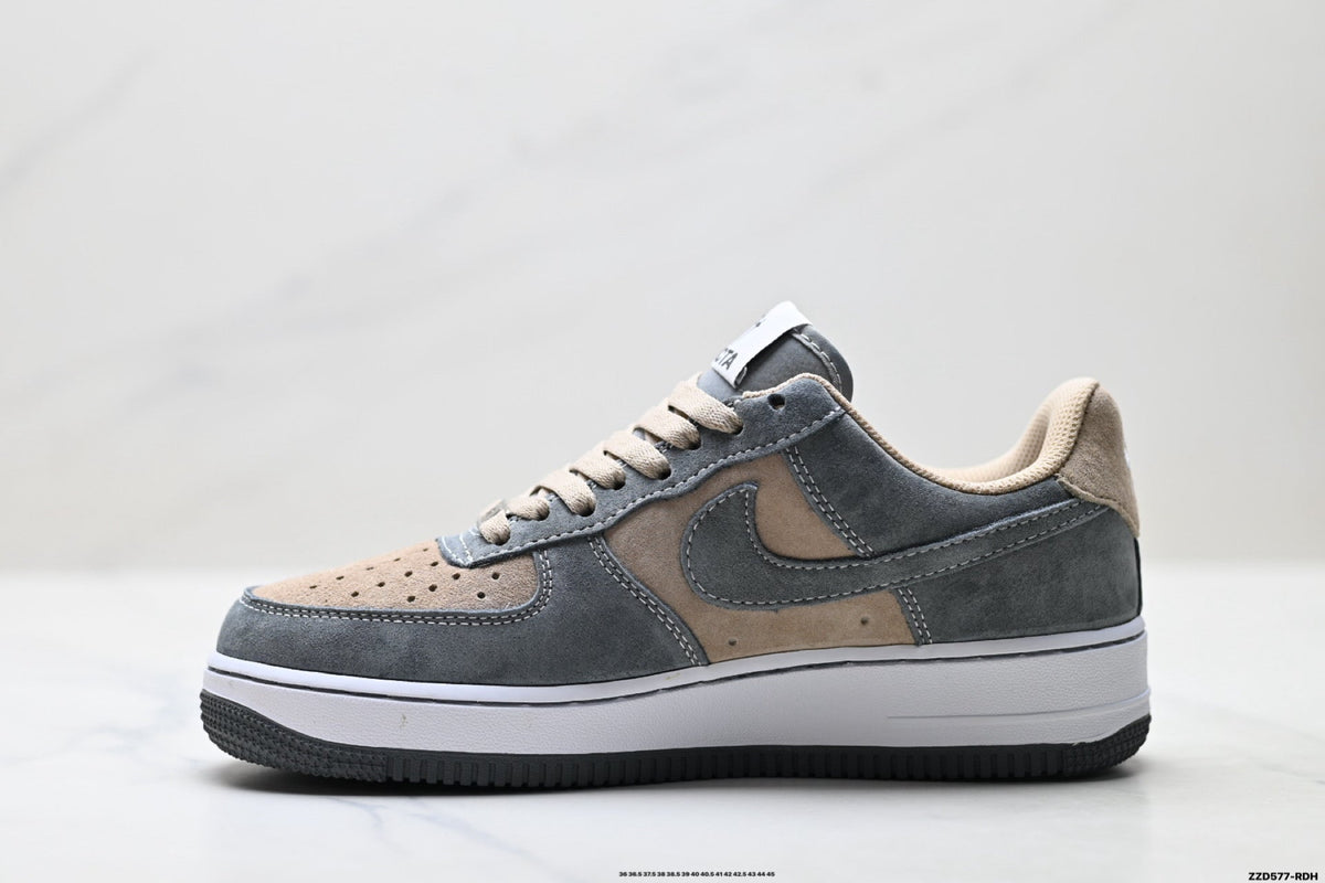 Nike Air Force 1 Low Gray Beige Unisex Sneakers Style 09