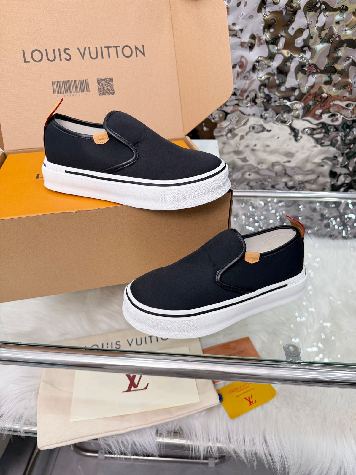 Louis Vuitton Black Slip-On Sneakers