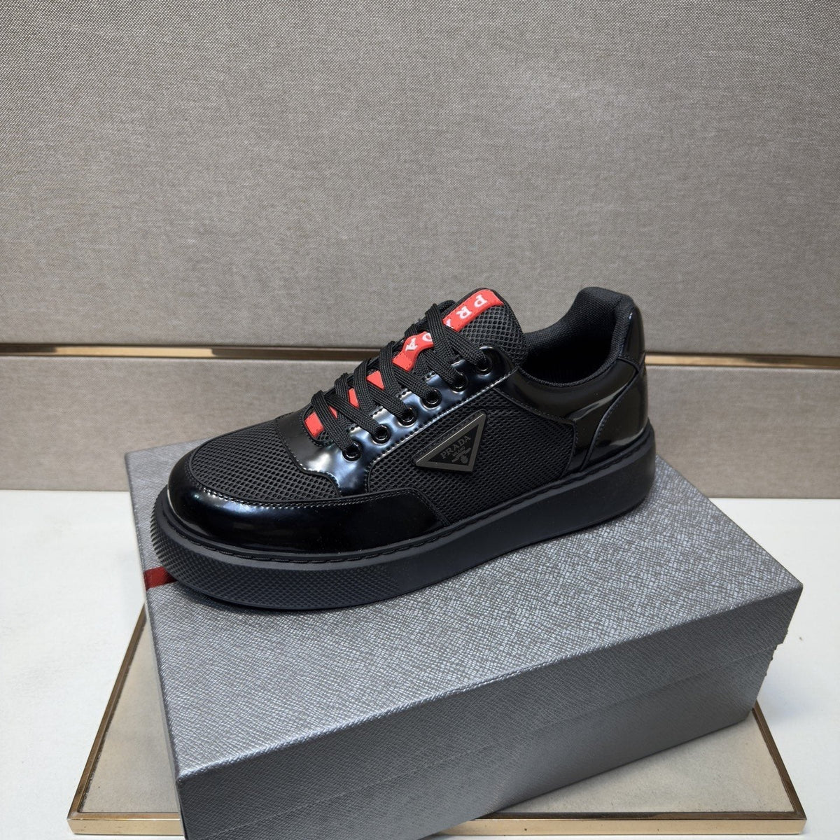Prada Men's Mesh Panel Low-Top Sneakers