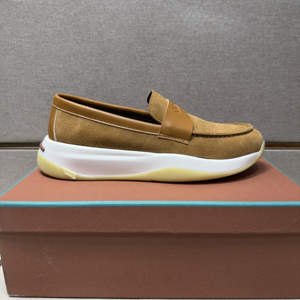 Loro Piana Men’s Apron Toe Slip-On Loafers