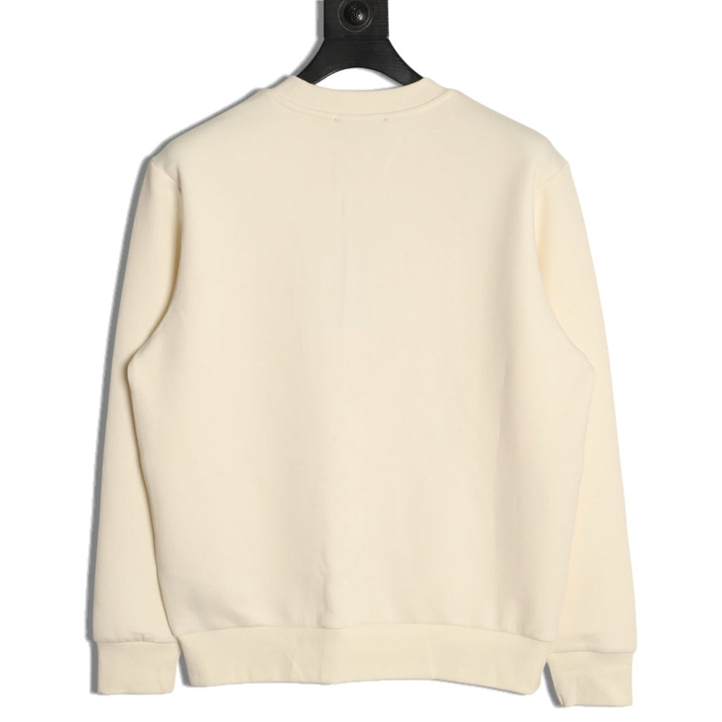 Gucci Interlocking G and Lettering Crewneck Sweatshirt - Cream